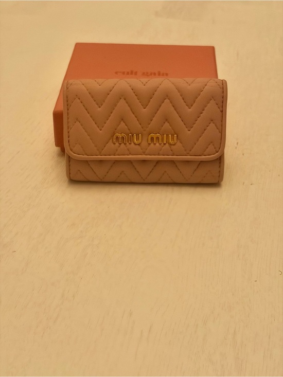 Miu Miu Accessories - Miu Miu Quilted Blush Pink Leather Key Case with Gold Logo